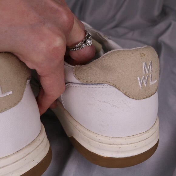 Madewell Court Sneakers White Leather Ivory Multi Low Top Lace Up Size 8.5 - Picture 7 of 9